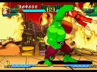 une photo d'Ã©cran de Marvel Super Heroes VS Street Fighter sur Sony Playstation